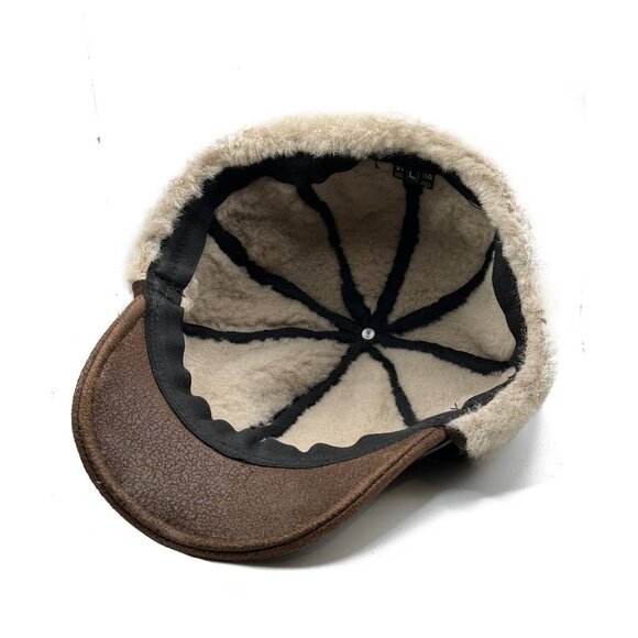Real Shearling Sheepskin Leather Trapper Hat | Aviator Hat |Ushanka - Picture 3 of 5